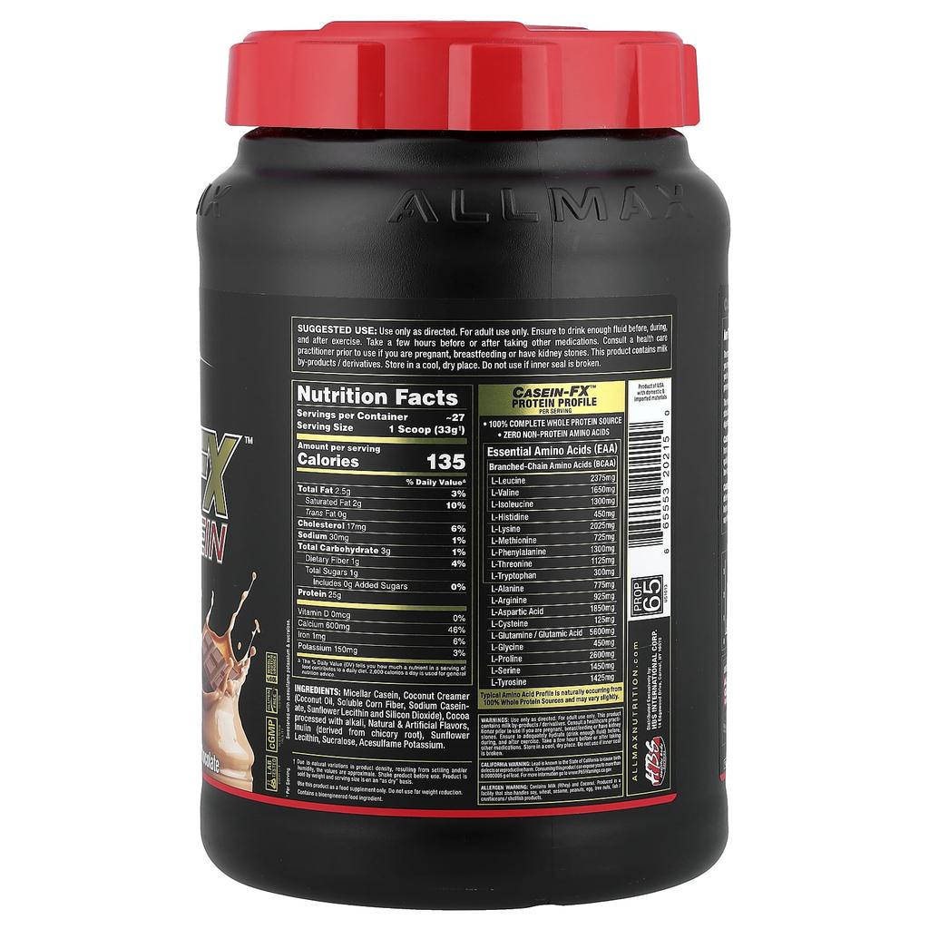CaseinFX, 100% Casein Micellar Protein, Chocolate, 2 Lbs. (907 G)