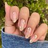Simple Ins Style Wearable Almond False Nails - Spring/Summer Art Tips
