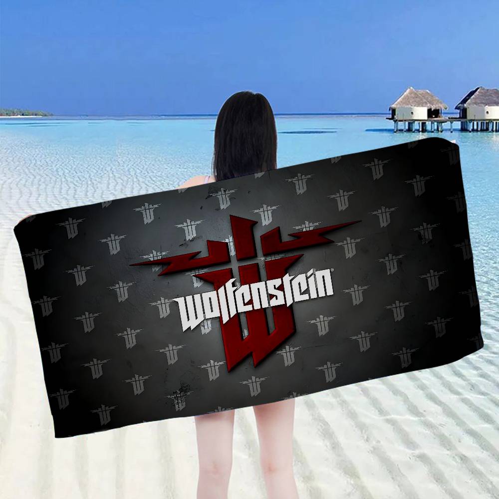 Wolfenstein Microfiber Printed Beach Towel Mountain Climbing Yoga Beach Swimming Running Absorbent Soft Towel