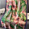 Sidenhalsdukar Kvinnor Lyxmärke Hijab Sjal Blommig Foulard Femme Sjalar Omslag Sidenbandana Huvudduk Hijab Strandponcho