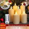 LED Battery-Powered Timer Candle with Remote Control - Romantic Water Drop Effect for Home Decor