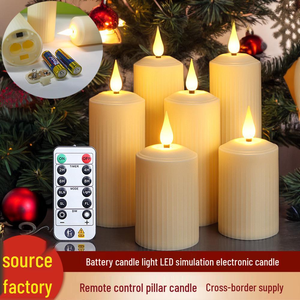 

Светодиодная свеча с таймером на батарейках и пультом дистанционного управления - Романтический эффект капли воды для домашнего декора Single Candle Remote бежевый