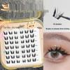 Khaki Cat-Eye Princess False Eyelashes Set - Natural Look for Beginners
