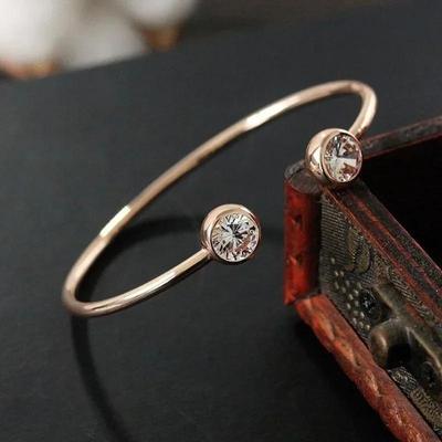 Pulseira Feminina Criativa Simples Moda Aberta Cristal Strass Joias Pulseira Acessórios Pulseira Presente de Aniversário