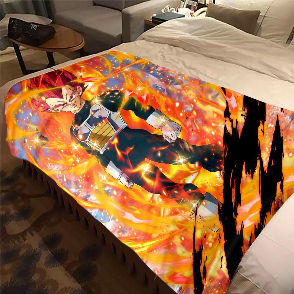 1PC Dragon Ball Z  Print Flannel Blanket, High quality All Seasons, Home Decor, Warmth and Comfort, Perfect for Christmas Gifts