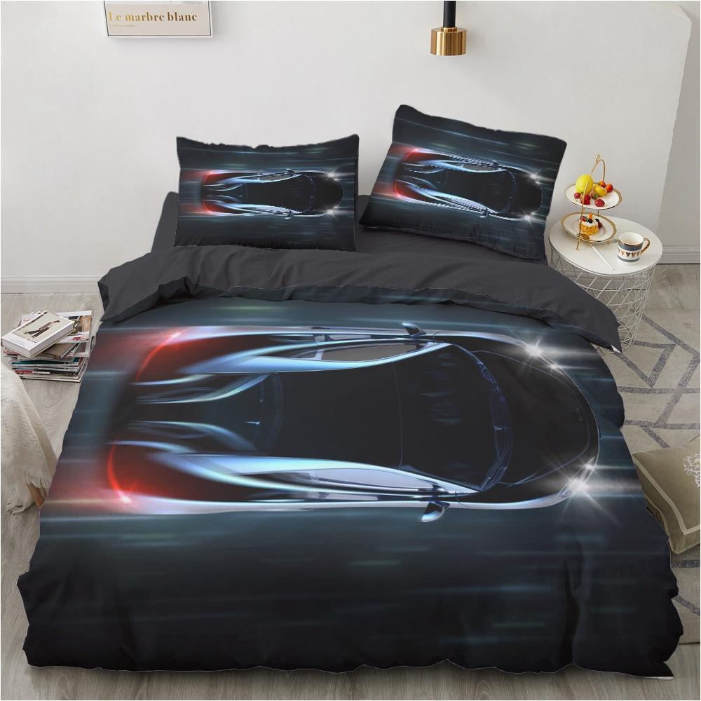 3D Sports Car Bedding Set for Boys Teens Room Soft Down Duvet Cover AU140 * 210 Full Size Bed Cover Motorcycle Print Quilt Cover