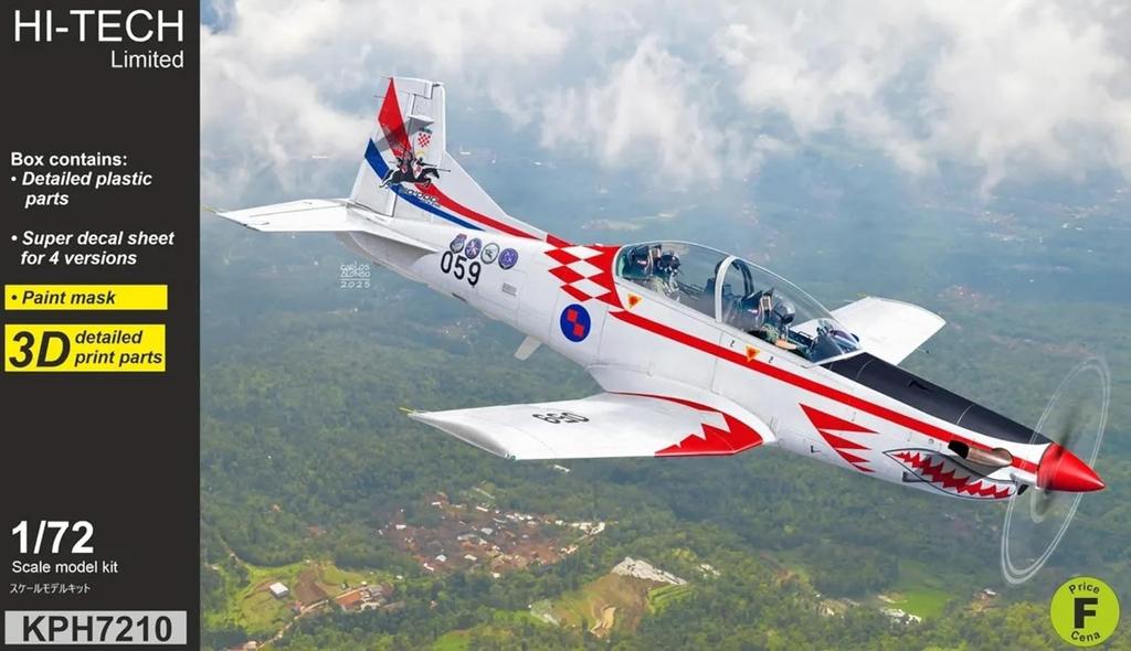 KP Model Limited Edition Pilatus Plastic Model Kit KPMH7210 1/72 Hi-Tech PC-9/A/M (Airplane)