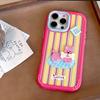 Colorful Stripes Suitable for IPhone16 Apple 15 Mobile Phone Case 14ProMax Three Dimensional Cartoon 16 Acrylic 12 Anti-fall