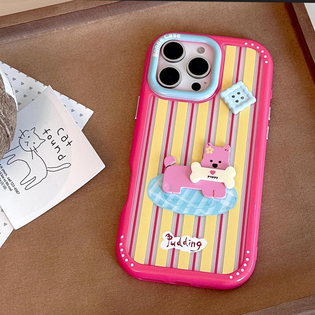 Colorful Stripes Suitable for IPhone16 Apple 15 Mobile Phone Case 14ProMax Three Dimensional Cartoon 16 Acrylic 12 Anti-fall