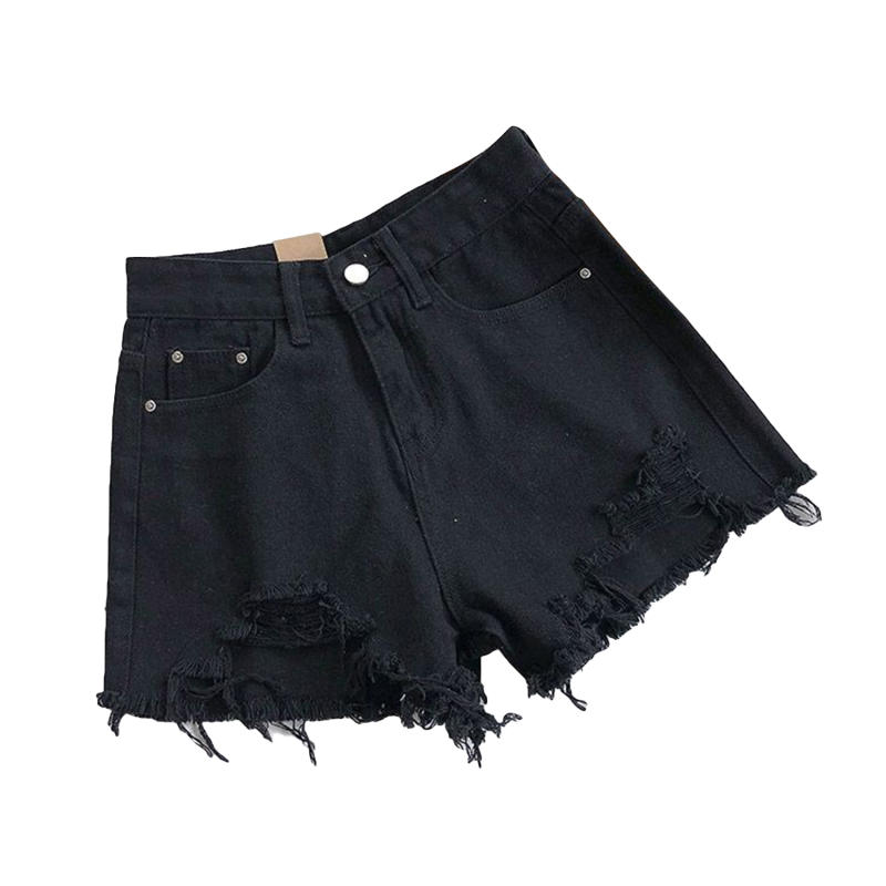 Women Summer Fashion Sexy Denim Shorts High Waist Ripped Loose Wide Leg Jean Short Pants