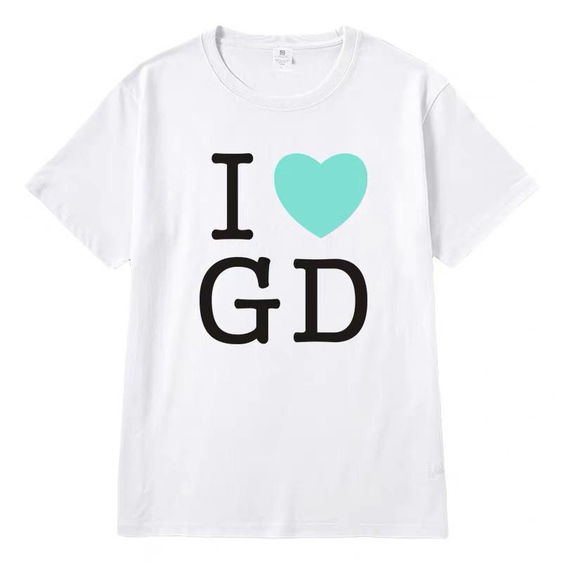 2026 New Group Tour Concert Edition  The Same Style of Pure Cotton Shortsleeved Shirt I LOVE GD  Suitable for Fans M