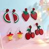 Exaggerated fruit and vegetable series acrylic personality small fresh earrings earrings women's multi-style