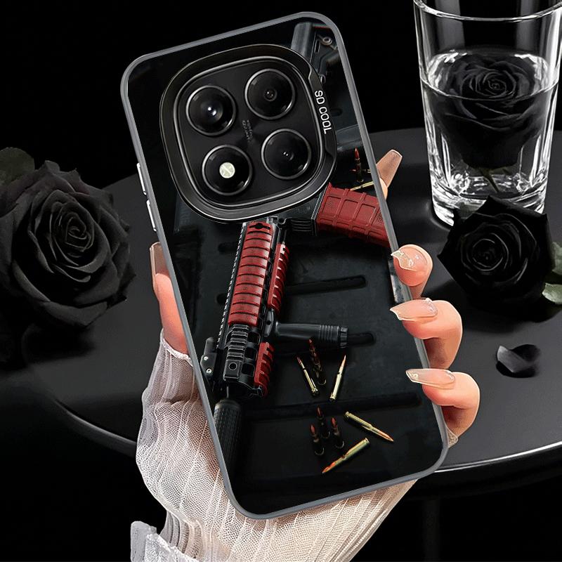 

Чехол для телефона Xiaomi Redmi Note 15 14 13 12 Pro Plus 11 11S 11T 5G с золотыми пулями и пистолетом AK47, противоударный, защита от падения, забавный Redmi Note14ProPlus