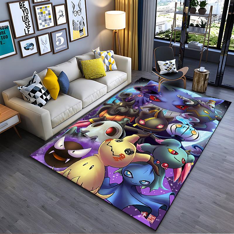 

Purple Ghost Pokemon Rug Featuring Spooky Characters Suitable for use as an anti-slip game mat for living room and bedroom sofas 40x60cm( 15x23in )