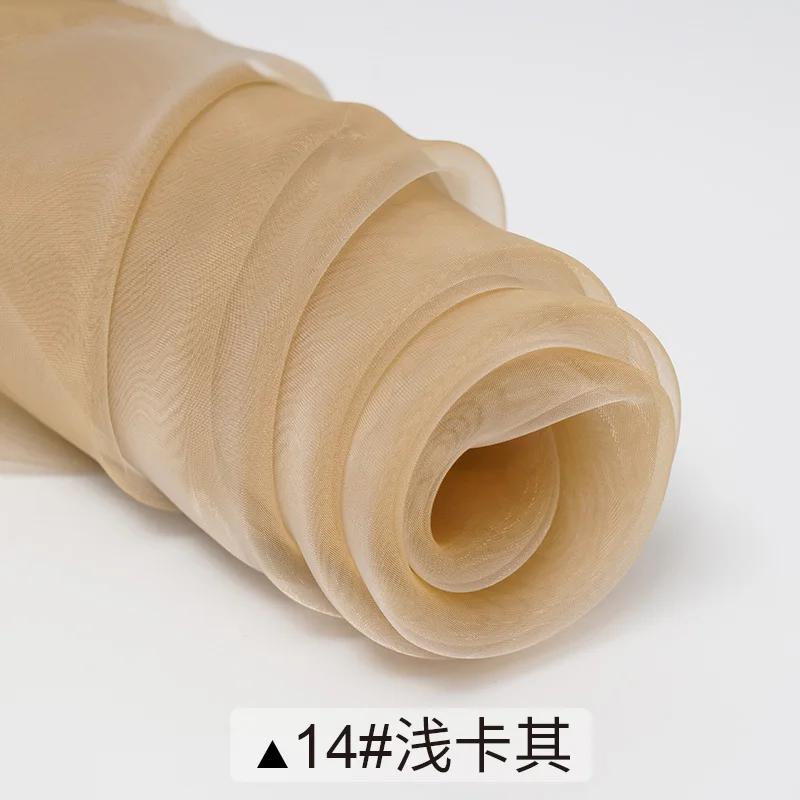 1m/2m/5m Soft Organza Mesh Fabric Making Wedding Dresses Curtain Scene Decoration Handmake DIY Sewing Fabrics TJ0031