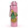 1PC Peacock Floral Mandala Print 750ml Color Plastic Sports Water Bottle Leakproof Flip Straw Lid Suitable for Sports Office Home Use