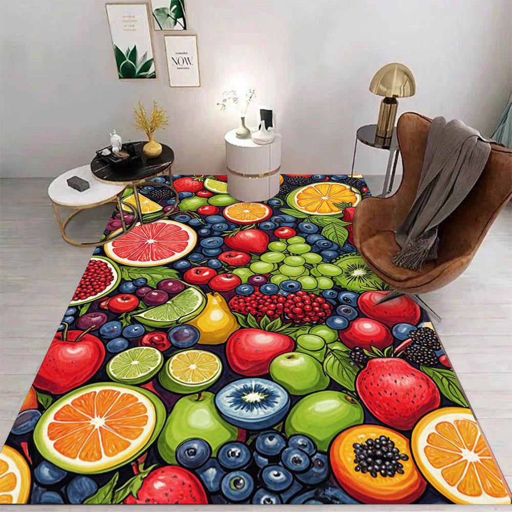 Colorful Fruits Artistic Carpet Living Room Sofa Carpet Home Decoration Bedroom Carpet Lounge Kitchen Coffee Table Floor Modern