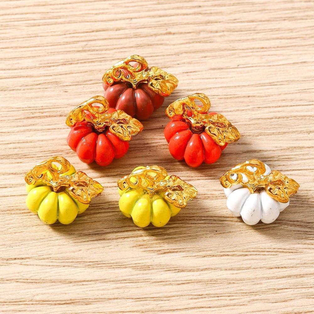 10Pcs 3D Pumpkin Charms Enamel Pumpkin Keychain Charms  for Bracelet Necklace Earring