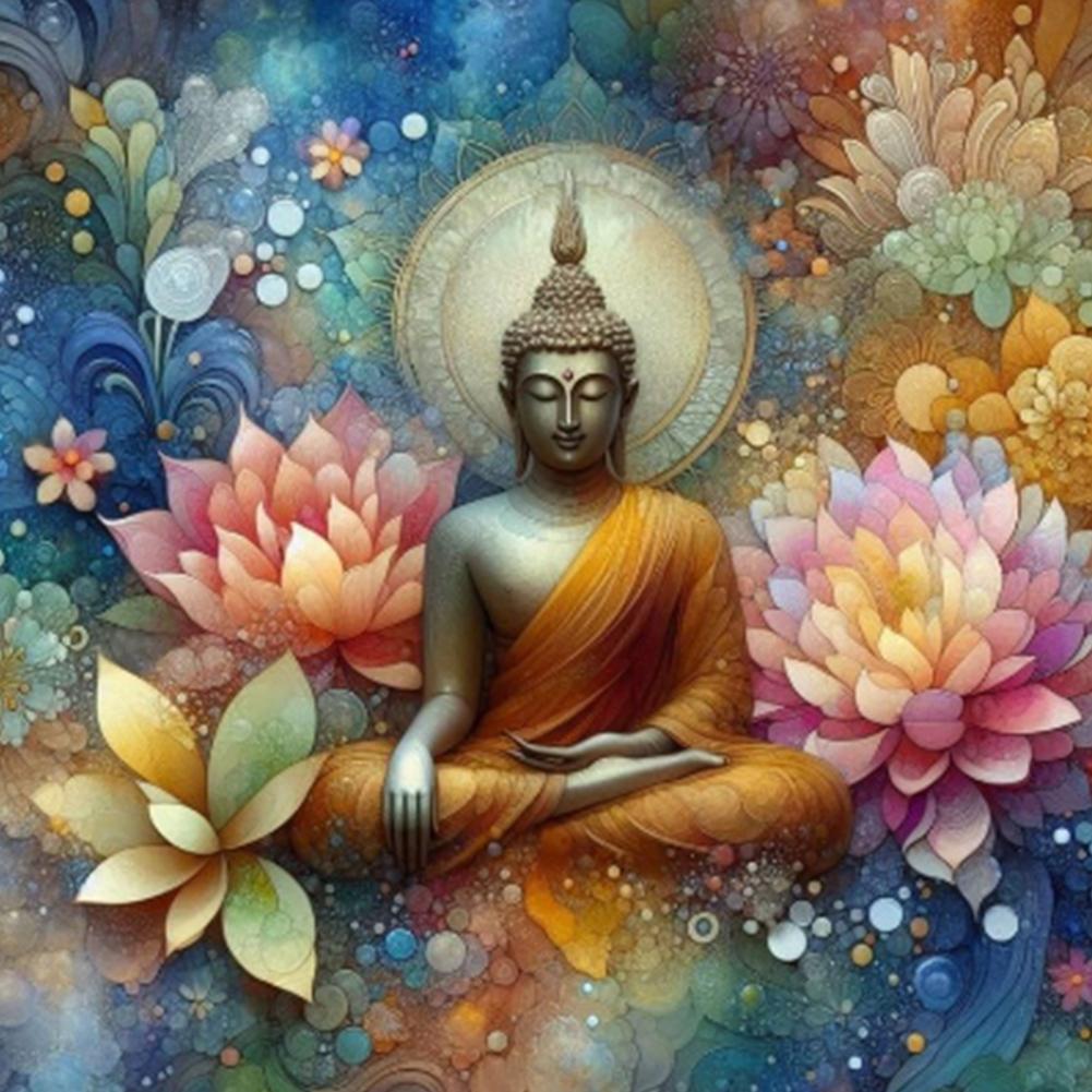 Buddha 5D DIY Full Drill Round Diamond Painting Kit for Home Wall Decor