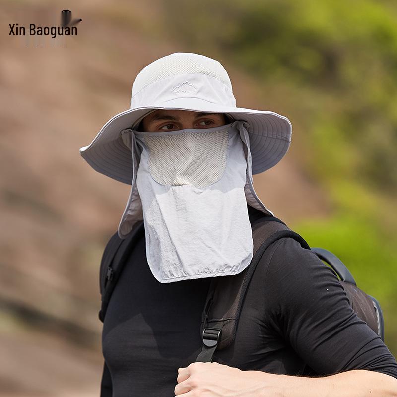 Unisex Quick-Dry Sunscreen Fishing Hat with Breathable Face Cover 9073