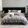 COMOLIVING Tencel Cotton Lace Duvet Cover