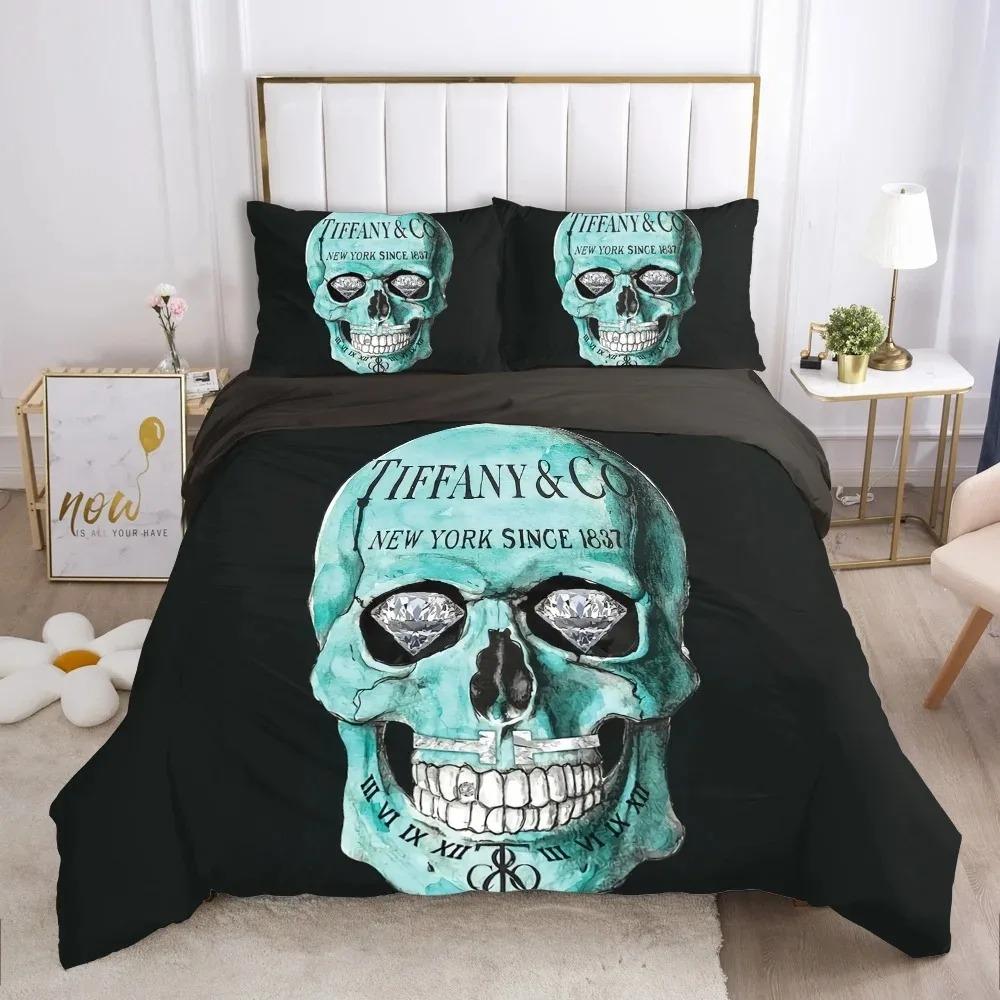 3D Scream Horror Skull Duvet Cover Set Queen Size Sugar Skull Bedding Sets Single Twin Full King Comforter Cover Bedroom Decor