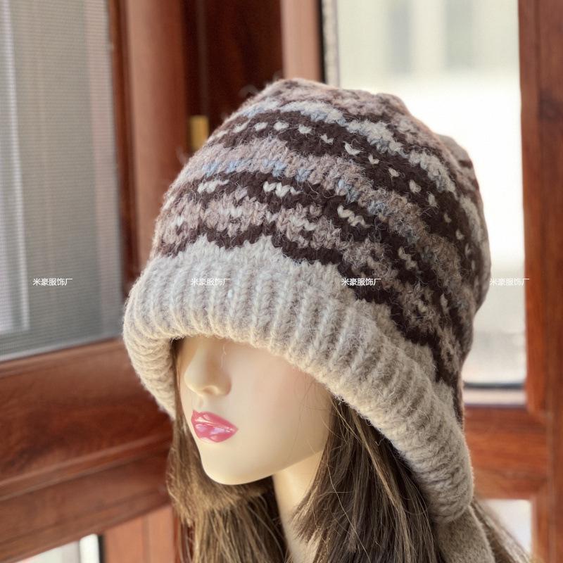 New Bag Hat, a Dual-purpose Hepburn Style Lazy Strap Stacking Hat, Autumn and Winter Fashionable Warm Versatile Wool Hat