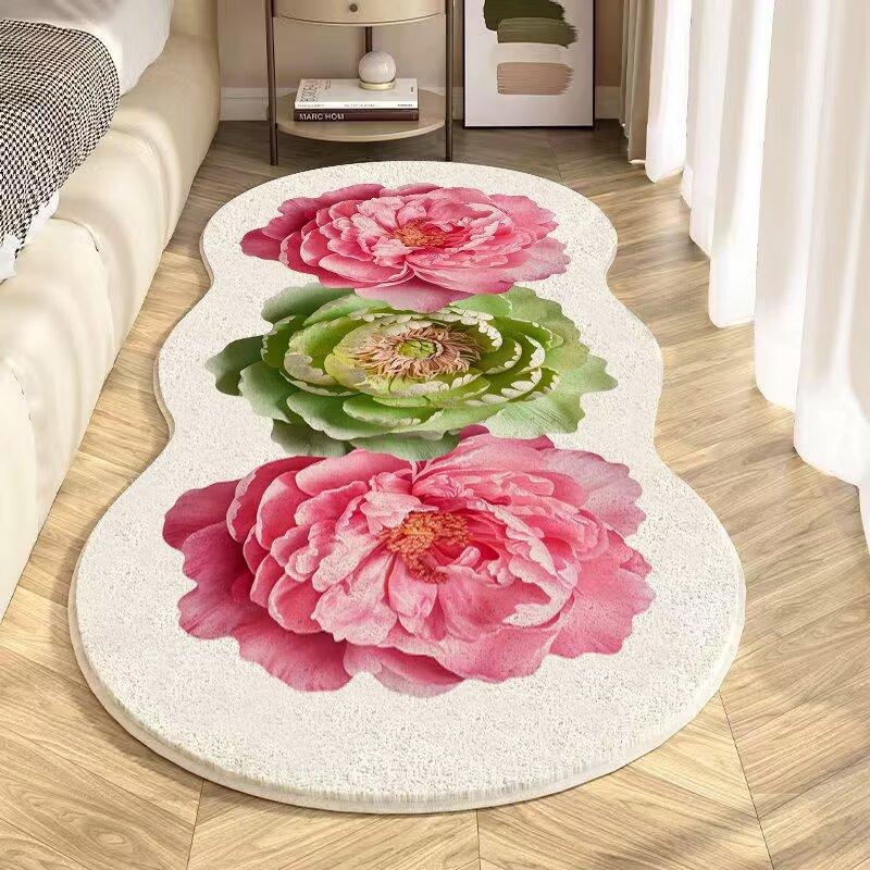 3D Flower Carpet Thickened Comfortable Room Bedside Carpet Living Room Coffee Table Carpet Dirt Resistant