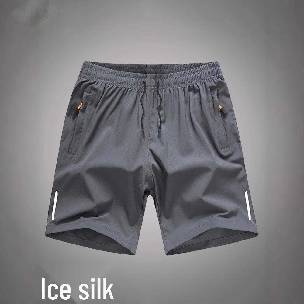 Herren Schnelltrocknende Eisseiden-Sportshorts - Locker, Dünn, Gerades Bein, Weites Bein, Lässig zum Laufen