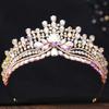 DIEZI Korean Luxury AB Crystal Crown For Women Girls Wedding Baroque Bride Queen Bridal Tiaras Hair Accessories Gift Headbands