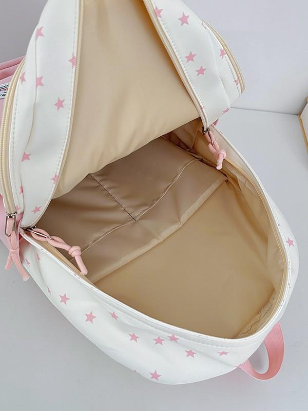 Cross-border Star Print Junior Backpack: Large, Lightweight, Simple and Casual.