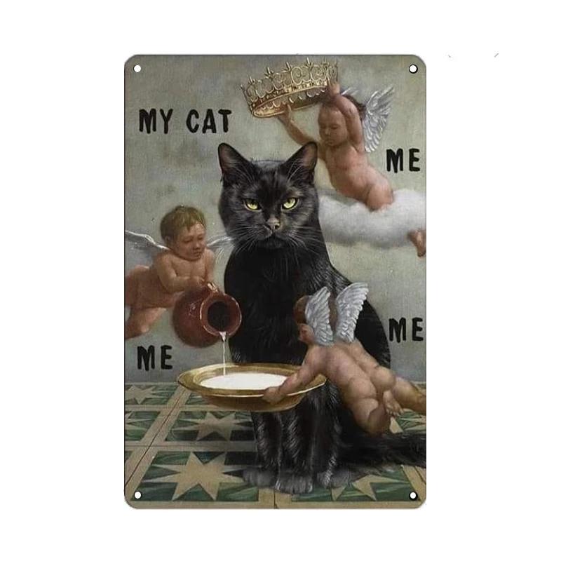 Black Cat Vintage Metal Sign Metal Retro Tin Plaque Poster For Bedroom Living Room Pet Shop Wall Decor Pin Up Funny Cat Plate