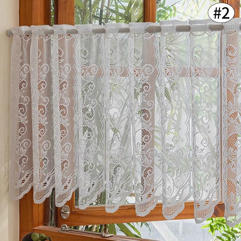 Lace Window Curtains Decorative Short Curtain Whits Half Curtains Sheer Home Door Window Curtains Decorations