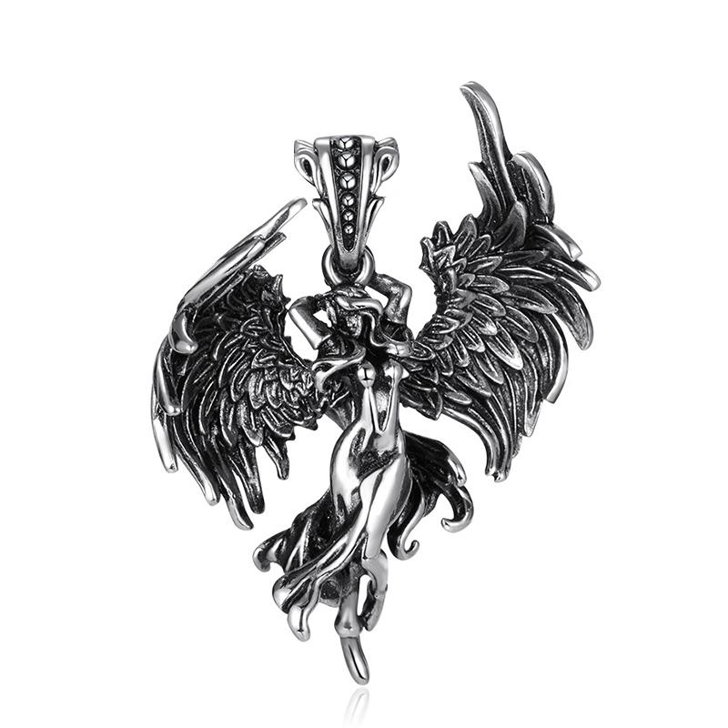 

Fashion Charm Angel Wings Pendant Popular Stainless Steel Creative Necklace for Men and Women Gift Personality Jewelry