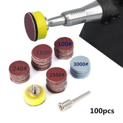 100 Stück 1 Zoll 25 mm Schleifscheiben Pad 100-3000 Körnung Schleifmittel Polierpad Set für Dremel Rotationswerkzeug Schleifpapiere Zubehör