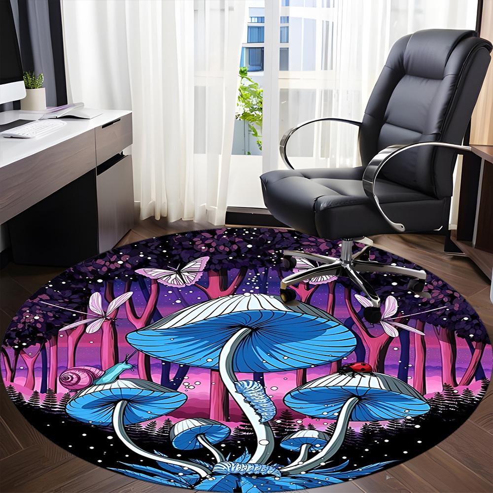 1 Stück Fantasy Wald Büro Runder Teppich, Matte Geeignet Für Büro, Unter Bürostühlen Schlafzimmer Wohnzimmer Heimdekoration, Raum Deko