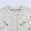 Zbzr Autumn New Women Clothes Western Style Fashion Temperament Simple and Versatile Three-Dimensional Flowers Knit Cardigan Top