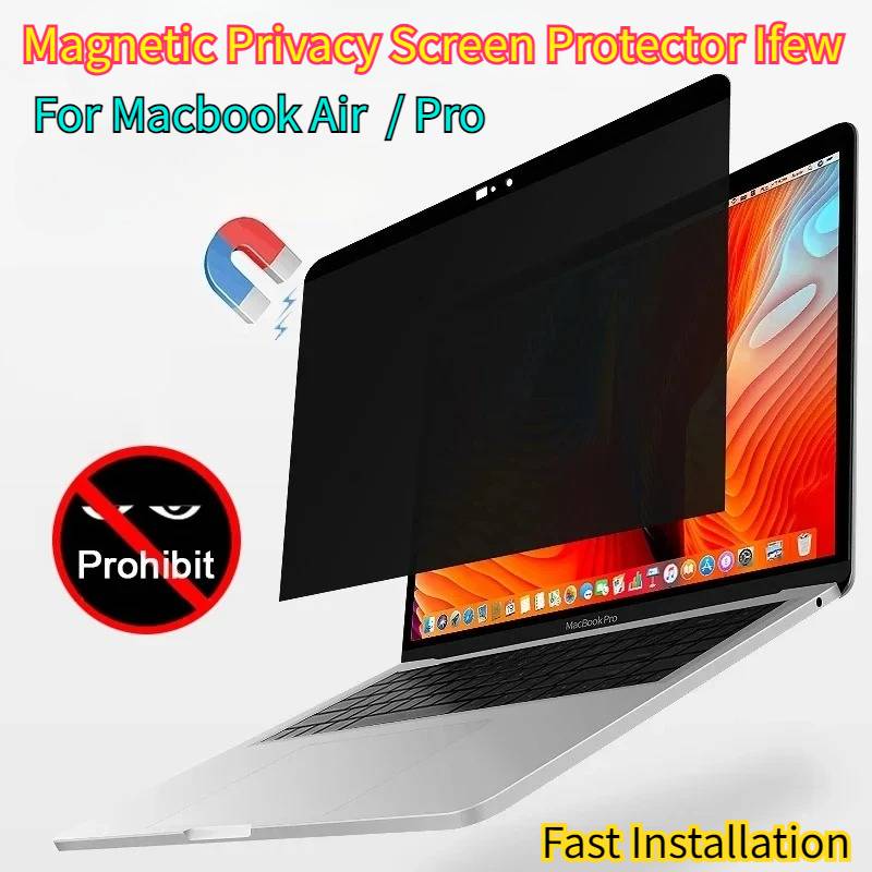 Magnetický ochranný filtr na obrazovku s ochranou soukromí pro Macbook Air 13 Air 15 M3 M2 M1 Pro 13 14 16 palců Film Anti-spy Anti-peep Odlesky