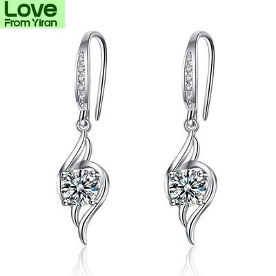 Nuevos Pendientes Colgantes de Plata de Ley 925 para Mujer Moda Estilo Ins Lujo Alta Calidad Circonita Par Aretes Joyería Regalo