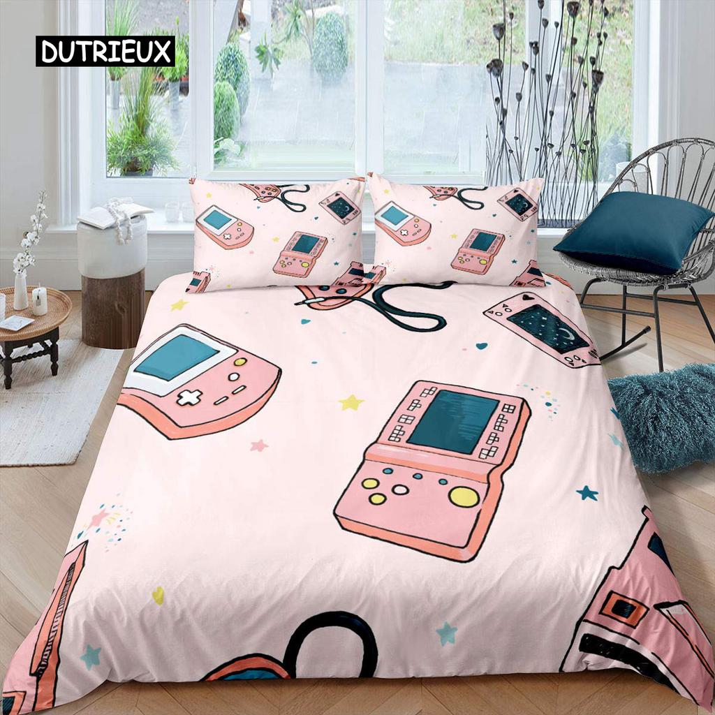 Comforter Lovely Pink Bedding Set 140X200 For Girl Bedroom Bed Single Double Size(No Sheet)