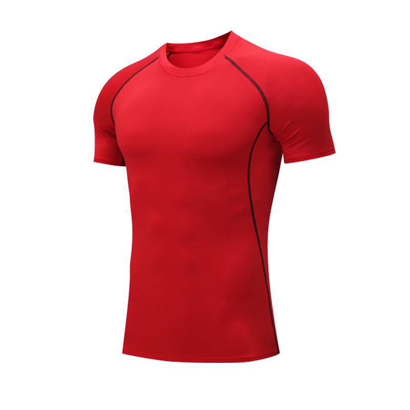Men's Quick-Dry Fitness Sport Tee - Short Sleeve, Tight Fit, Round Neck, Sweat-Wicking for Running, Basketball, Football.