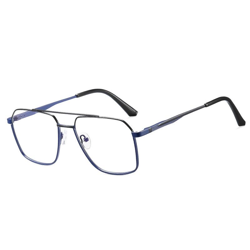 Occhiali da Vista Myopia Uomo Quadrati Metallo Montatura Grande Asta a Molla Business Per Lontano Protezione Occhi Occhiali Filtro Luce Blu