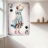 Vintage Jack of Spades Sexy Woman Metal Tin Sign Distressed Retro Playing Card Wall Decor for Bar Home Cafe Art 8x12 Inch