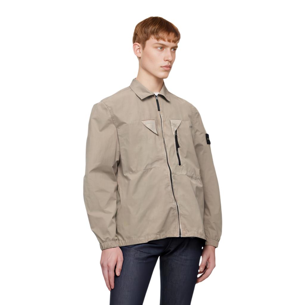 STONE ISLAND Ss23 Solid Color Long Sleeve Zip Jacket Men Jacket Dove-Gray 7815106WN-V0192