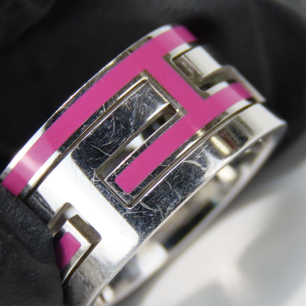 Used HERMES Ring Move Ash EU#51 51 Silver925 7.2g Silver Pink Accessories