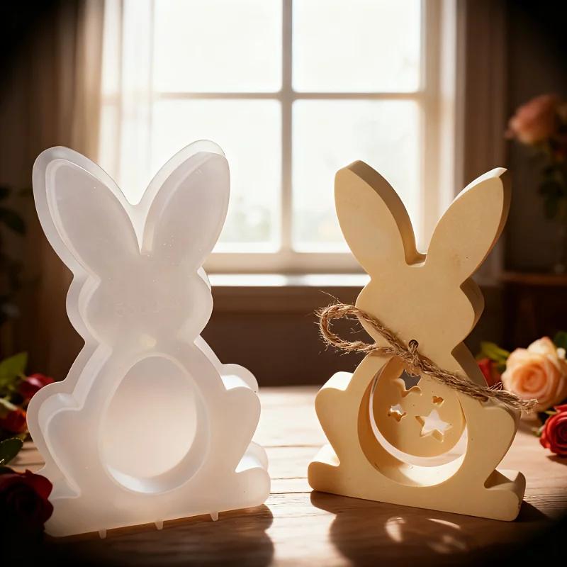 A Top Quality 3D Silicone Easter Molds Bunny Egg Mushroom Shapes Resin Plaster Casting for Hanging Decor Figurines