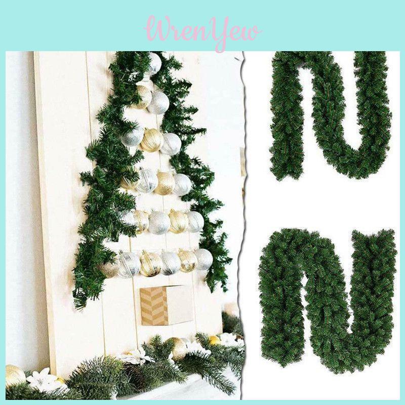 Elegant 2.7m Artificial Pine Green Spruce Garland Wreath For Festive Home Decoration