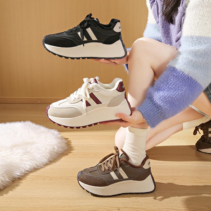 ins Korean version of the new velvet Forrest Gump shoes for women's 2025 winter student running sports platform leisure BN022-1
