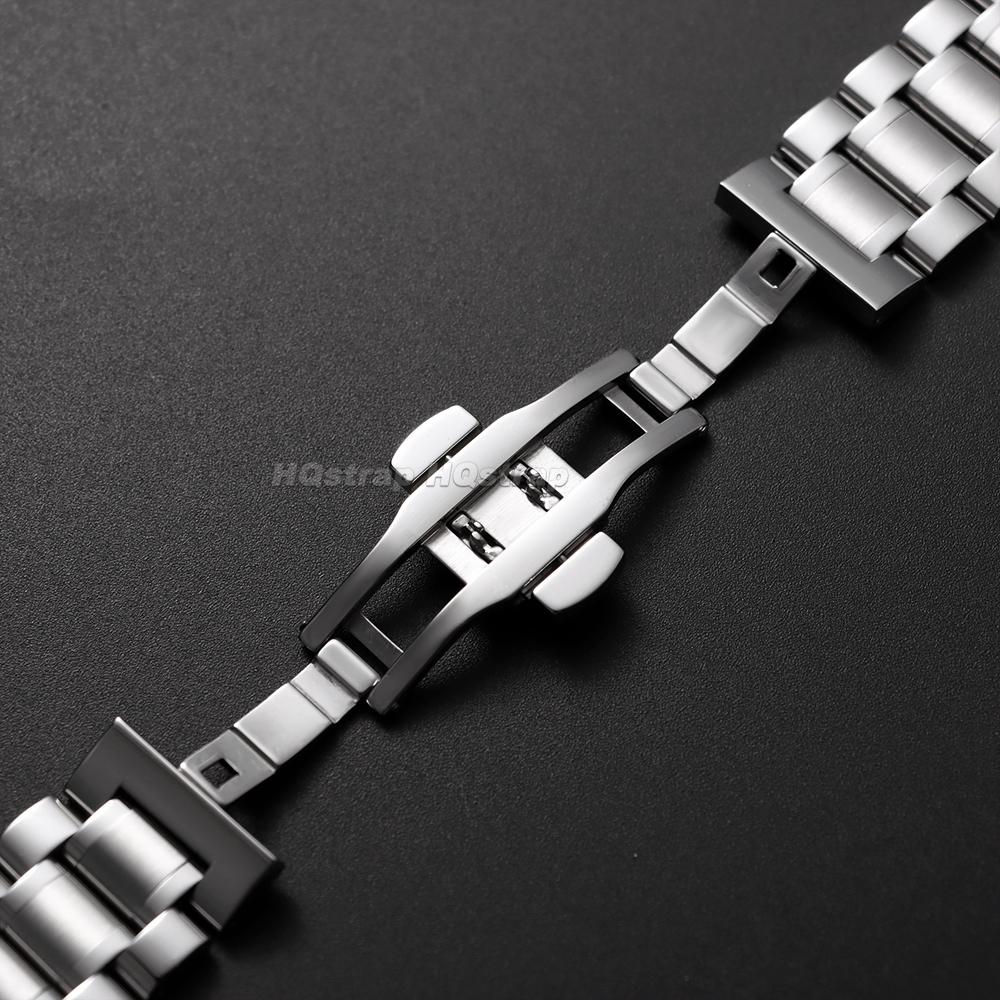 Correa de Reloj Curva de Acero Inoxidable Sólido para Tissot Hebilla Mariposa Pulsera 12 14 16 18 19 20 21 22 24mm Correas Universales
