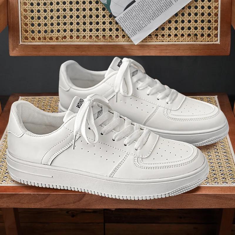 

Кожаные мужские белые плоские повседневные туфли легкие кроссовки дышащая спортивная обувь обувь для мужчин теннис 44 белый